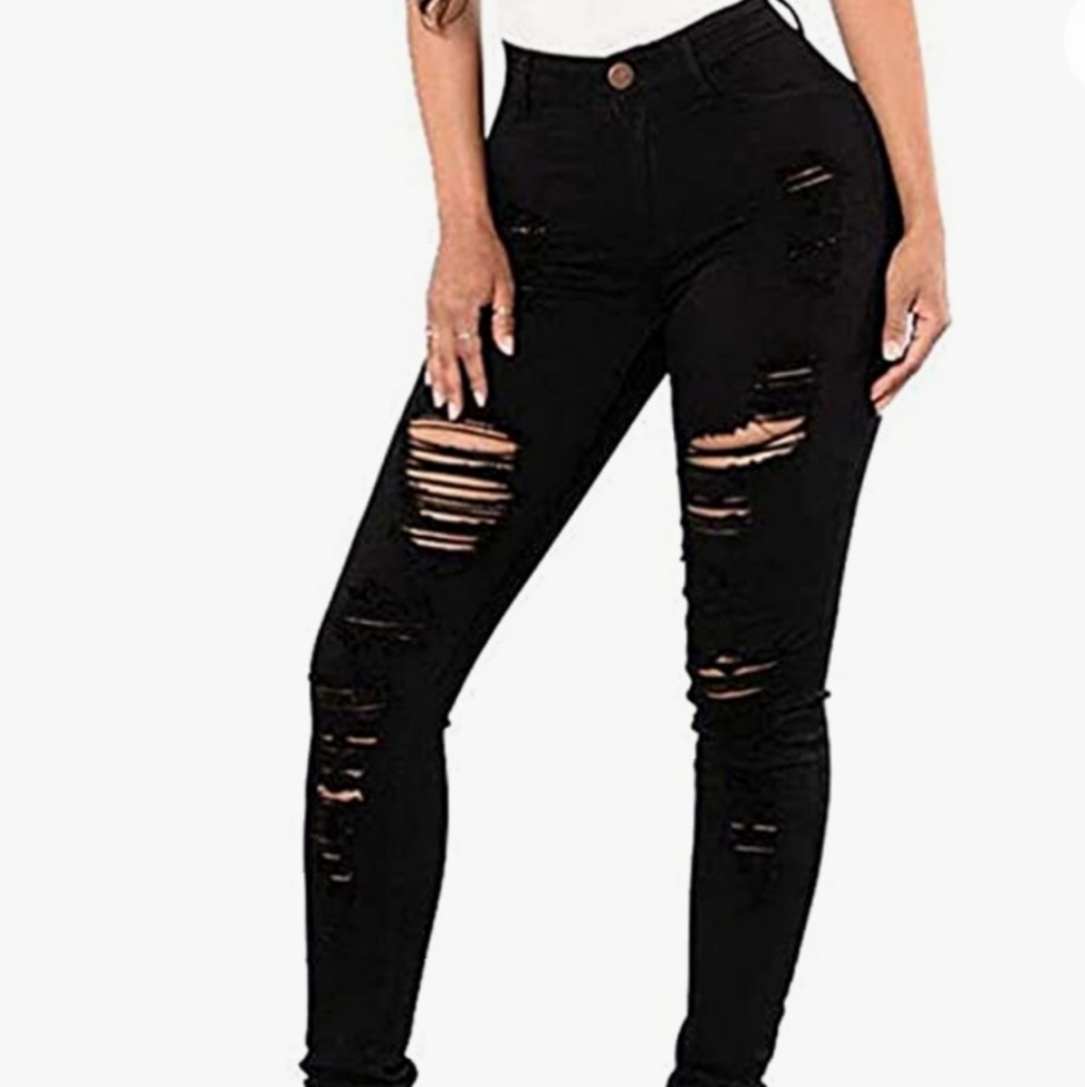 Skinny Stretch Frayed Jeans